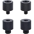 Adattatori Per Treppiede Fotocamera 4 Adattatori Filettati Da 1/4 Maschio A 1/4 Maschio Per Treppiede Fotocamera - In Lega Di Alluminio Nero, Per Collegare Accessori Viti In Lega Alluminio Nero