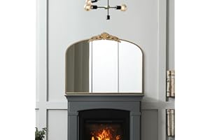 MirrorOutlet The Crown - Gold Metal Framed Classic Arched Wall Mirror with Feature Crown 40" X 31" (102CM X 80CM) Black. 2cm Wide Frame and 3cm Deep.