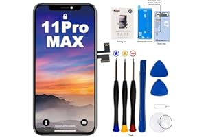 EFaith für iPhone 11 Pro Max Display Ersatz Bildschirm 6,5 Zoll Full HD LCD Touch Digitizer Montage Glas Touchscreen mit Reparaturwerkzeugen, Kleber, Displayschutzfolie, Modell A2161/A2220/A2218