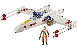 Star Wars Epic World of Action, Luke Skywalker avec Force Strike X-Wing, Jouet de Noël, Blanc, Dès 4 Ans