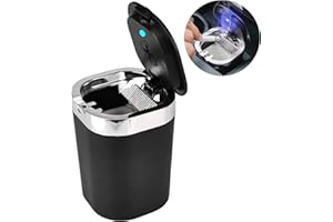RHITCHY Posacenere per auto: posacenere – Easy Clean Up – Posacenere rimovibile con luce a LED Posacenere da viaggio auto Van Outdoors Camping Posacenere auto (nero)