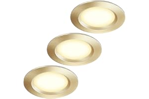 HCFEI Set med 3 inbyggda spots för möbler - 12 V - Ultra platt - 3 W - Höldiameter: 55 mm - Med 2 m kabel - IP44 - För husbil