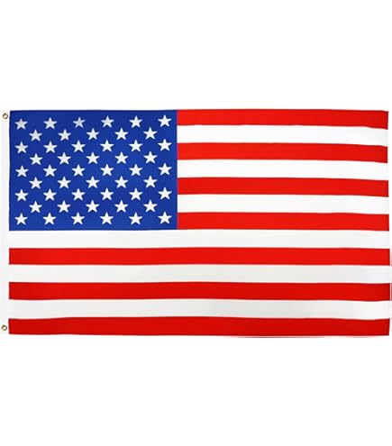 Drapeau Américain Plissé Avec U0153illets En Laiton Et Attaches éclair Pour Décoration Extérieure Du 4 Juillet (5, 4 X 0,9 M