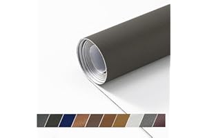 DIKARIYA Patch de Réparation en Cuir, Simili Cuir Autocollant,Patch Cuir Auto-adhésif Rénovation,Kit Reparation Cuir pour Canapés/Sièges de Voiture/Meubles/Vestes Gris Foncé 60x120CM