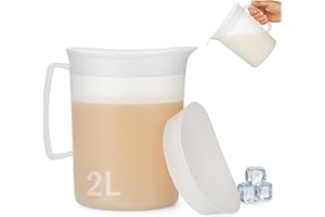 MYPICOMPANY Jarra Agua Plastico Premium 2l - Libre de Bpa, Multifuncional para Celebraciones y Actividades al Aire Libre, Jarra de Agua Plastico Color Blanca (BLANCA TRANSLUCIDA)