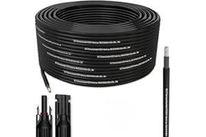 GERMANY B.E.S.T Solar Cable Solar Cable 75 m 4 mm² Photovoltaic PV Cable + 10 Plugs Black