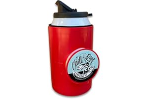 Chill-N-Reel Fishing Can Cooler with Hand Line Reel Attached | Hard Shell Drink Holder Fits Any Standard Insulator Sleeve or Coozie | Unique Fun Fishing Gift