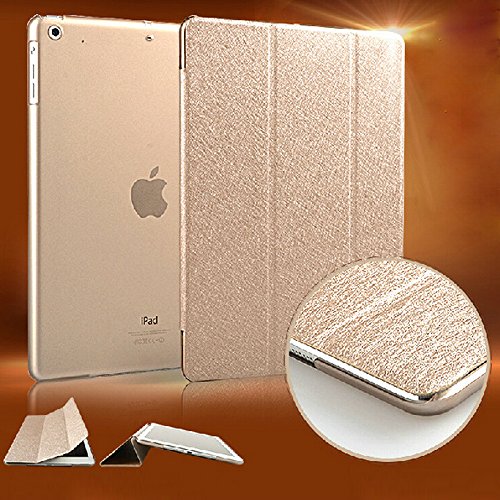 für Apple ipad mini 1 / mini 2 Ledertasche Case Hülle – Yihya Ultra Slim PU Leder Klappbar Cover Kunstleder Schutzhülle mit Standfunktion und Auto Sleep / Wake Up + Displayschutzfolie & Stift – Gold - 5