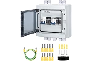 Überspannungsschutz PV DC Trennschalter Blitzschutz Leitungsschutzschalter 2 string (2 in 2 out)1000VDC 20-40KA Solar Spannungsschutz für Photovoltaik IP65 Wasserdichtes