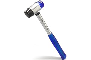 KAIHAOWIN Gumowy Młotek, Mały Młotek Gumowy 25mm,Młotek Dwustronny z Miękką/twardą Gumą,Antypoślizgowy Ergonomiczny Uchwyt ze Stali Nierdzewnej z Niskim Odrzutem,Do Projektów Domowych, Kempingu