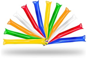 FUN FAN LINE Pack 100 Pares de Aplaudidores Hinchables de Plástico - Accesorios de Fiesta y Animación - Palos Cotillón Hinchables - Ideales para Fútbol, Conciertos y Eventos - Multicolor