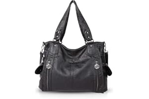 NICOLE & DORIS Femme Sacs à bandoulière Grandes Poches Sacs à Main portés Main en PU Cuir Souple Femme Cabas Sac D'épaule