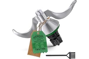 BRINQUIL Teigmesser für Thermomix TM6/TM5, Ersatzteile für Thermomix Messer, Edelstahl-Teigmischmesser, Schnelle Reinigung, Kein Teig-Rückstand und Schmutzkontamination, für Thermоmix Zubehör