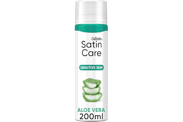Satin Care Gel A Raser Femme, Avec Une Touche D’Aloe Vera Pour Peau Sensible, Formule De Mousse Pour Une Glisse De Rasoir Et Contre Les Irritations Du Rasage, 200ml