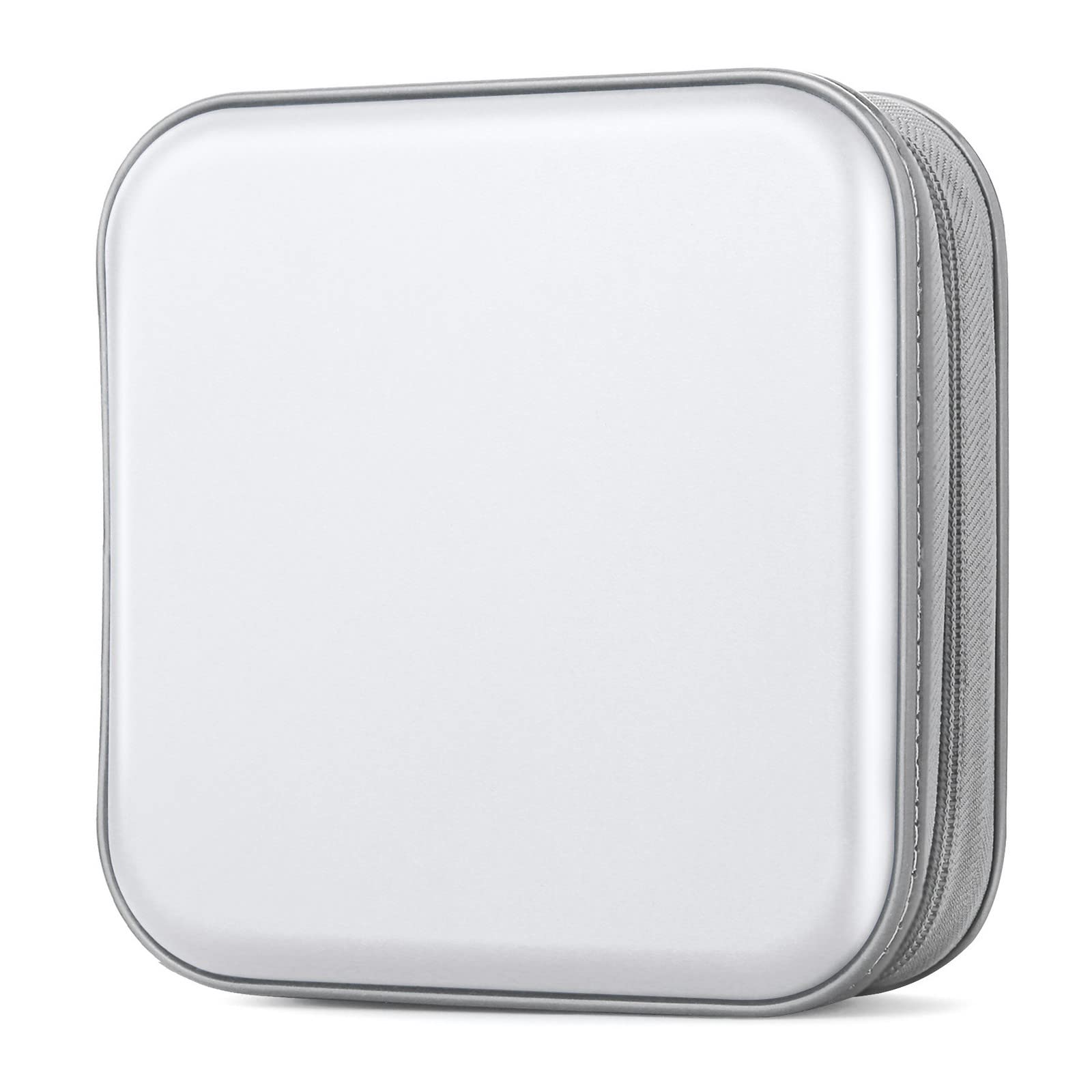 Bivisen CD/DVD Case Wallet, 48 Capacity, White, Plastic + PP Film + Non-Woven Fabric, Lightweight, Portable