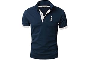 VHUQGVU Polo Uomo Essenziale Manica Corta 100% Cotone Contrasto Colore Golf Sportiva Poloshirt