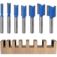 5er Set Versenkte Spiralschneider-Fräsbohrer – 1/4 Zoll Schaft, Hartmetall, Blaue Nanobeschichtung, Für Holz