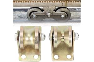 DUOKON 2 Pcs 32mm Steel Sliding Gate Roller V Shaped Wheel Track Rail Sliding Door Roller with Bracket