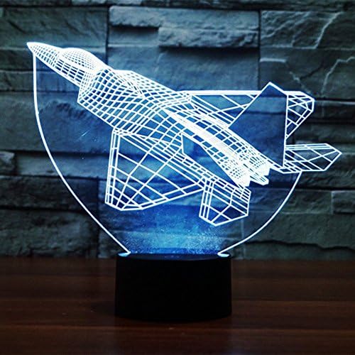 Military Plane 3D Lamp, Aeroplane 3D Lamp and Gifts for Friends &amp; Birthday, Illusion Plane Model Night Light for Decor and Living Room by NOCHX