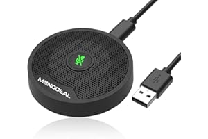 MONODEAL Microphone Conférence USB, Micro Phones à condensateur stéréo Portables pour Ordinateurs PC, Travail à Distance, Cours en Ligne, Jeux, vidéo conférences, Plug and Play, Compatible avec Mac Win