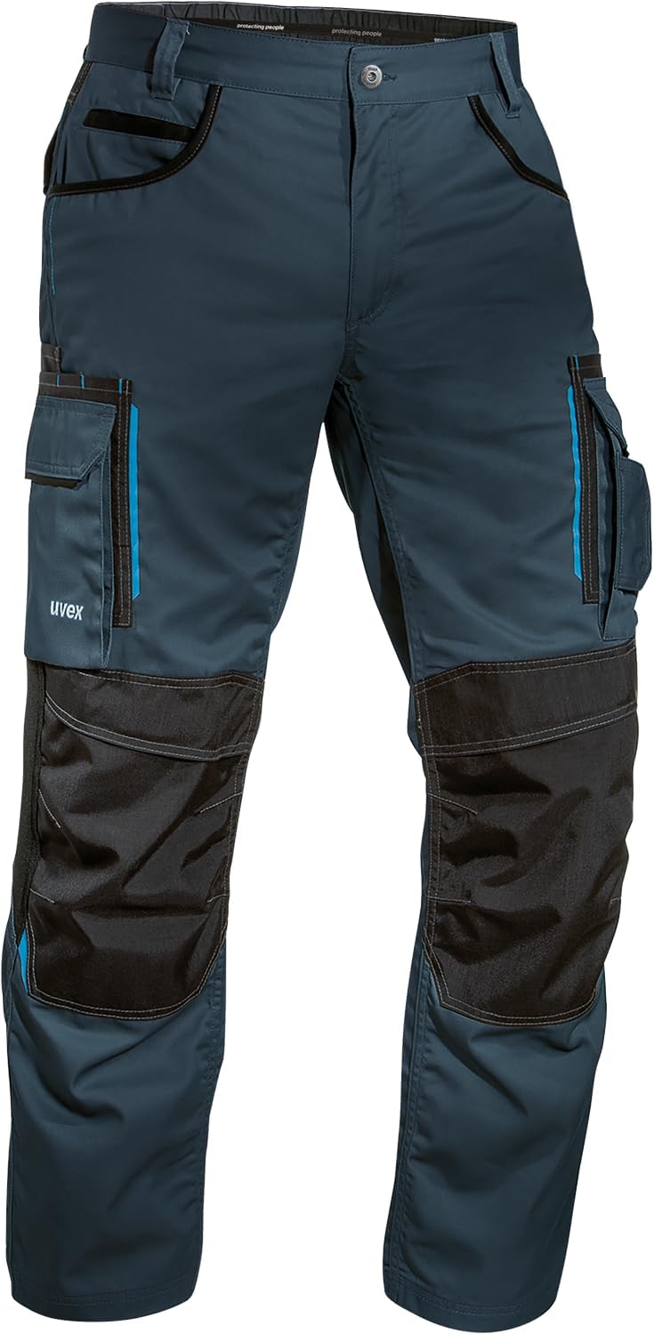 Uvex Tune-up 8909 Pantalon de Trabajo para Hombre - Pantalones Cargo para Trabajar de Algodón y de Cordura - Multibolsillos - Bolsillo de Las Rodilleras - Color Gris, Negro, Azul, Verde, Blanco