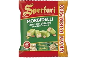 Sperlari - Torroncini Morbidelli Teneri con Pistacchi e Mandorle Ricoperti, Senza Glutine - 320 gr
