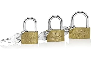 SYSTEMSELEVEN TM Systemseleven® 3 X Brass Padlock Security Locker Lock 2 Keys 20mm 25mm 30mm Heavy Duty Small Mini Padlock, Padlock Keyed, Small Padlock with Key for Suitcase, Gym
