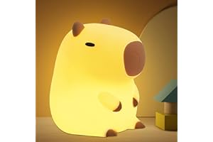 OkiyiD Capybara Night Light - Portable Rechargeable Dimmable Bedside Lamp for Nursery, ABS+SIL, Touch Control, Birthday Gifts for Boys Girls