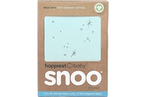 Happiest Baby SNOO Bassinet Fitted Sheet - 100% Organic Cotton Nursery Bedding - Fits SNOO Sleeper Crib Mattress (Teal Galaxy)