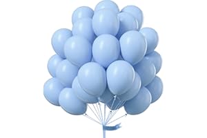 PartyWoo Light Blue Balloons, 50 pcs 10 Inch Matte Blue Balloons, Blue Balloons for Balloon Garland or Balloon Arch as Party Decorations, Birthday Decorations, Boy Baby Shower Decorations, Blue-Y4
