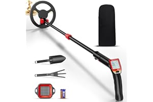 COULEEUR Détecteur de Métaux Enfants, Détecteur de Métaux Réglable pour Enfants (16"-35"), détecteur de métaux Léger avec Bobine étanche de 16.5CM avec Pelle, Râteau, Sac de Rangement