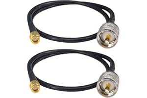 YILIANDUO Cavo coassiale RF SMA maschio a UHF PL-259 maschio RG58 da 50 cm, adatto per analizzatore di antenna, antenna portatile di base e radio CB, misuratore SWR,radio Baofeng (2 pezzi)
