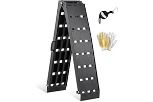 ‎GARDHOM gardhom Tragbare Aluminiumrampe, Schwarze Laderampe für ATV-Fahrzeuge, mit Einer Tragfähigkeit von 680kg/Paar, langlebig, mit Griffen und Handschuhen