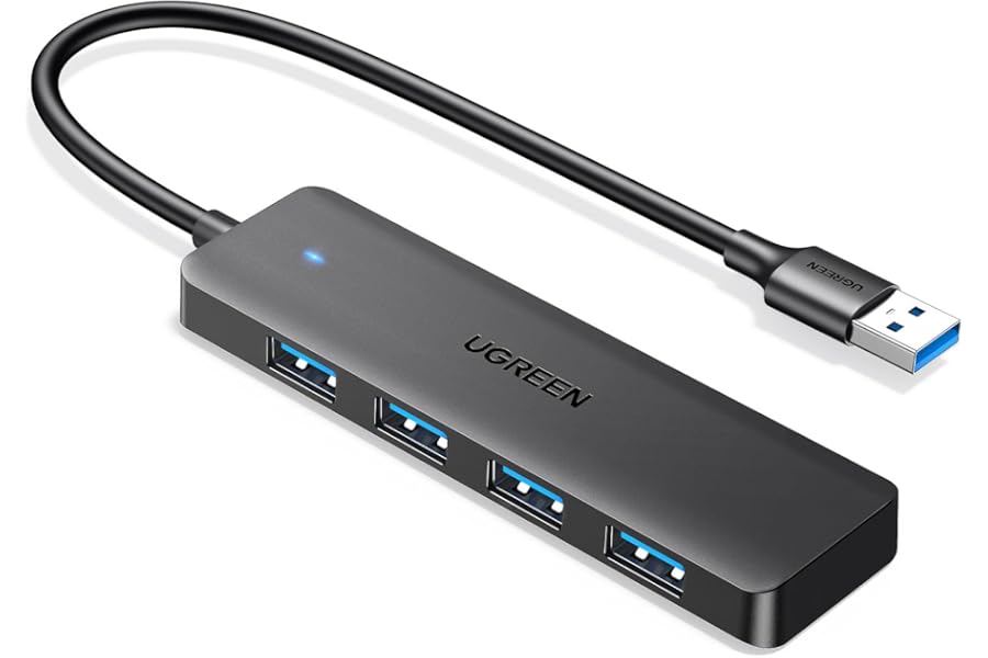 UGREEN USB Hub 3.0, USB Splitter 4 Port Ultra Slim with 5Gbps Data Transfer, USB Extender for Mouse, Keyboard, Flash Drive, U Disk, Printer, Compatible with Laptop, Desktop PC, Xbox, PS5, and More