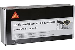 Sika Kit de remplacement de pare brise SikaTack Go, Tout en un, Séchage rapide en 2 heures.