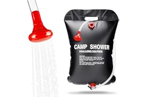 Elfinfi Ducha Solar Camping, Portátil Bolsa Ducha Camping, 20L Ducha Solar Portatil, Ducha Portatil, Ducha Portatil Camping Adecuado para Playa, Viajes, Camping, Ducha al Aire Libre (Negro)