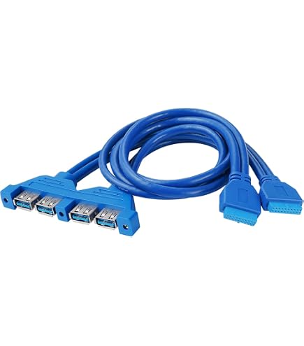 GINTOOYUN Cavo Adattatore Da USB 3.0 A USB 2.0 Per Scheda Madre (2 Pezzi) - Connettore 19/20 Pin Maschio A 9 Pin Femmina, 20cm