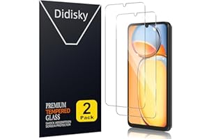 Didisky 2-Unidades Cristal Templado Protector de Pantalla para Redmi 13C 4G 5G,(no para Redmi 13, 13T) Antihuellas, Sin Burbujas, Fácil de Limpiar, 9H Dureza,Transparente