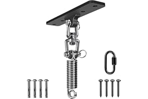 Dolibest Punching Bag Hanger, Boxing Ceiling Hook Punch Holder 4 Hole Swing Bracket Swivel for Gym Heavy Bag Hammock Chair Wood/Concrete Wall Beam Mount