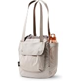 Bellroy Cinch Tote, Lightweight Shoulder Bag - Oat | Lightweight 16L tote bag with exterior organization, drop down pockets,