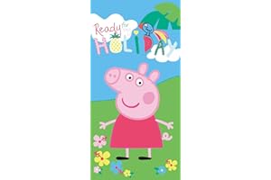 Jerry Fabrics Toalla Peppa Pig Toalla de baño Toalla de Playa Peppa Pig Ready for my Holiday para niños, Adolescentes, 70 x 140 cm, 100% algodón