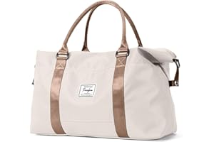 SZLX for Ryanair Airlines Cabin Bag 40x20x25 Underseat Foldable Travel Duffel Bag Holdall Tote Carry on Hand Luggage Overnight for Women and Men 20L(Beige Brown)