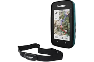 TwoNav Cross Plus (32GB) + Chest Heart Rate Monitor, Outdoor GPS with 3.2 Inch Screen for MTB, Bike, Trekking, Hiking or Navigation with Maps. Colour: Turquoise
