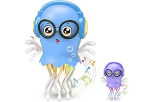 YSYYEY Zabawka dla niemowląt, tańcząca meduza z muzyką i światłem, interaktywna zabawka na brzuch, Tummy Time Toys, sensoryczna zabawka do raczkowania dla małych dzieci w wieku 3-8 lat, prezent urodzinowy