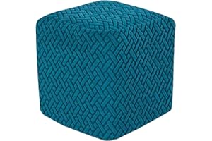 HHONGWYT Elástica Funda Otomana Cuadrada 50x50/60x60/40x40/ 45x45cm Terciopelo Funda Puff Cuadrado Funda para Reposapiés Cubre Puff Cuadrado Sofá Taburete Protector Lavable,#1,60x60x40cm