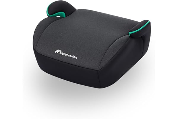 Bebeconfort Manga i-Safe, Rehausseur Voiture Enfant, 6-12 ans, 125-150 cm, Réhausseur Siège Auto, Compact et Léger (< 1 kg), Installation Facile avec la Ceinture de Sécurité, Tissus Doux, Tinted Black