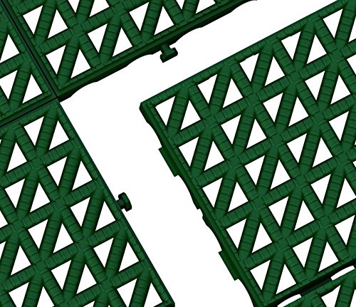 ALTADirekt Bodengitter Bodenfliese Rasenfliese Bodenrost Kunststoff 333mm x 333mm x 10,5mm (Grün) - 2
