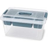 Orret Home B&ouml;lmeli ve Katlı Plastik Organizer Makyaj D&uuml;zenleyici &ndash; Kilitli Takım Sandığı Organizer Kutu, Taşıma Kulplu &Ccedil;ok Am