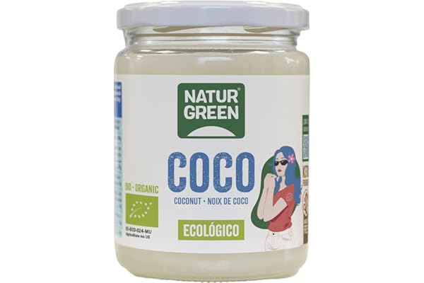 NATURGREEN Aceite de Coco Bio, Virgen Extra, Ideal para Cocinar, Hidrata Piel y Cabello, Ingredientes Naturales, Apto para Veganos, 430 ml/ 400 Gramos (1 Unidad)