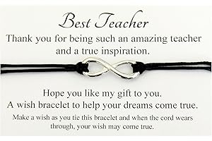 Lucor Teacher Gifts | Best Teacher Gifts | Teacher Infinity Wish String Bracelet | Thank You Gifts | End of Year End of Term Teacher Gifts | Gifts for Teacher